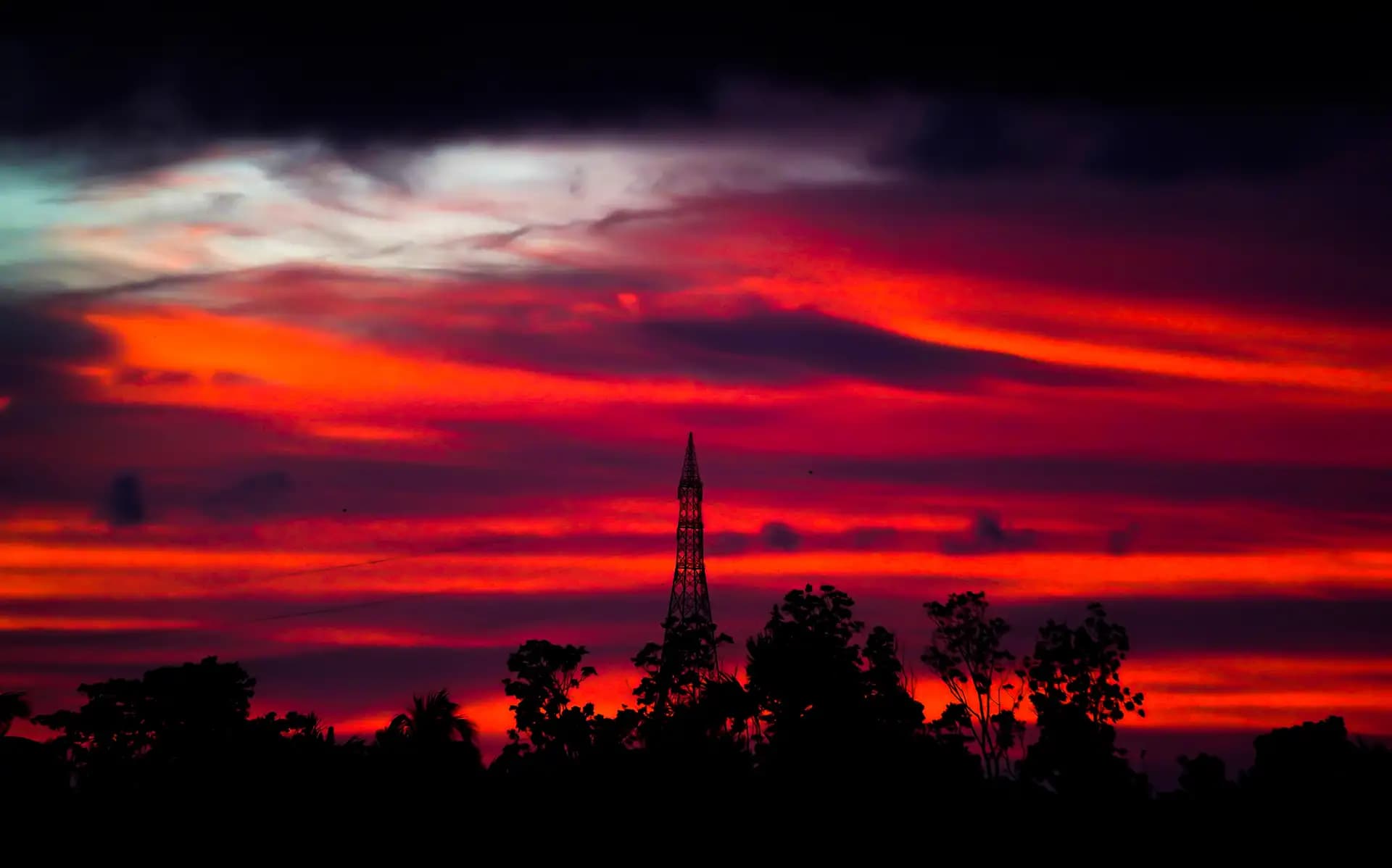 Just before the sunset, I took this shot from our rooftop. The sky was like a painting..