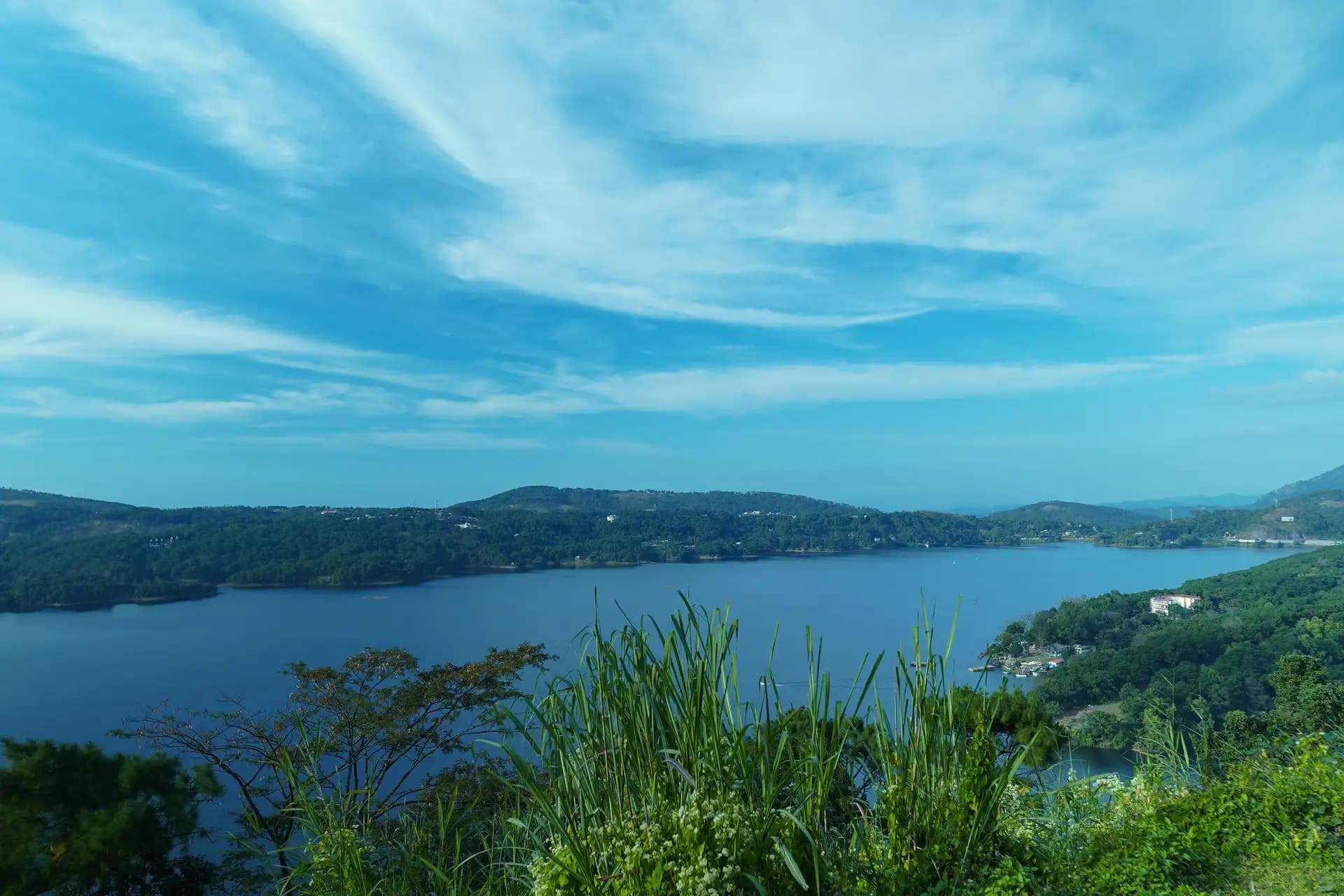 The scenic view of Umiam Lake from a view point.