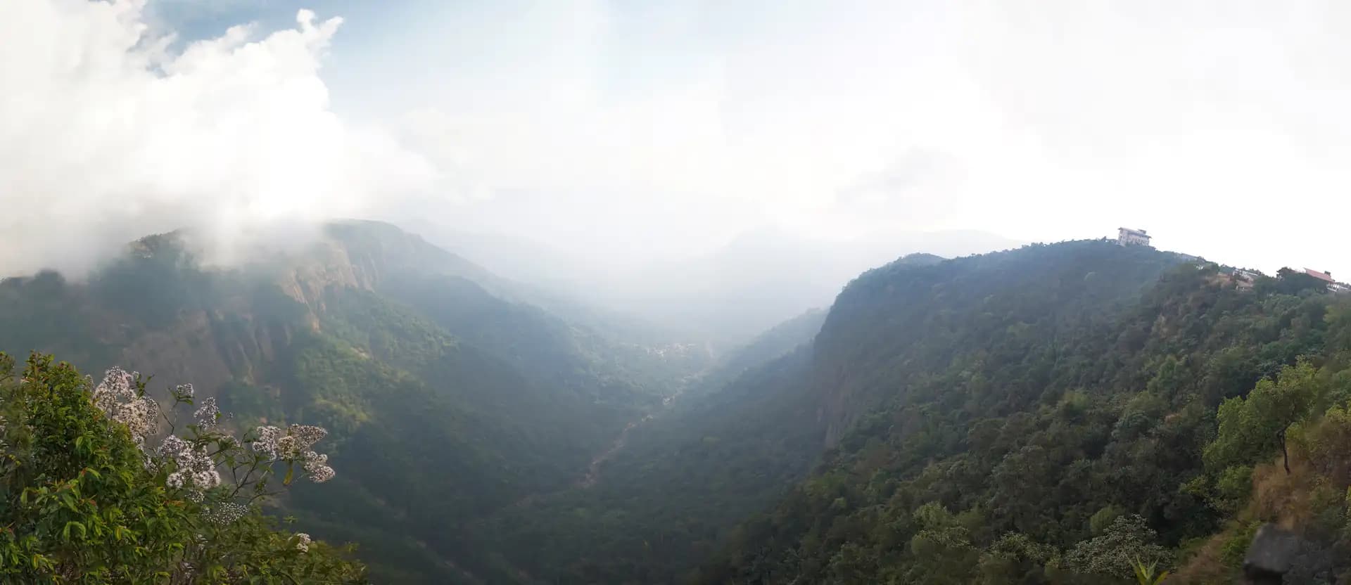 The scenic view from Seven Sisters Falls view point. We went in December, so we could not properly see the waterfall.